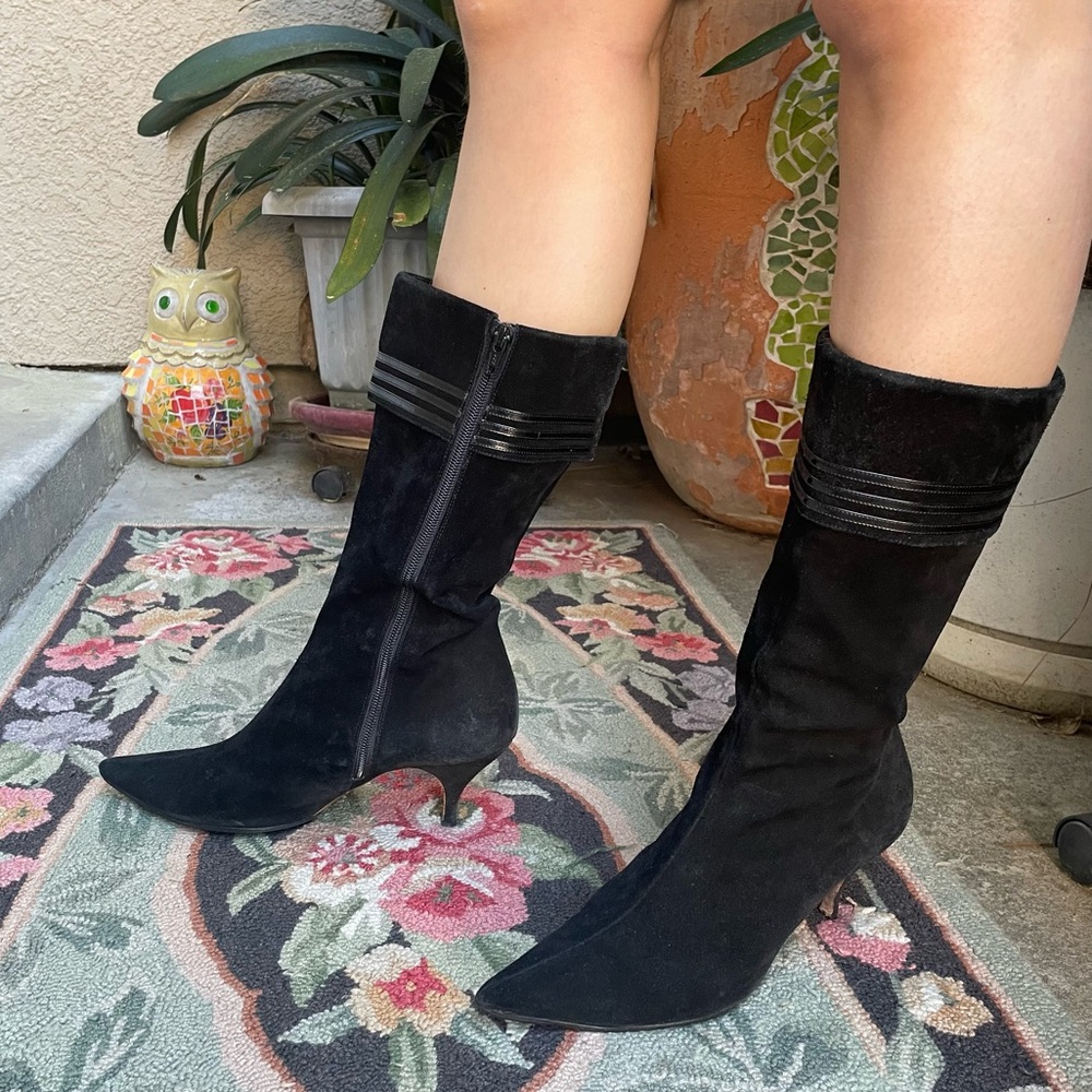 Vintage black Marc Jacobs suede leather boots